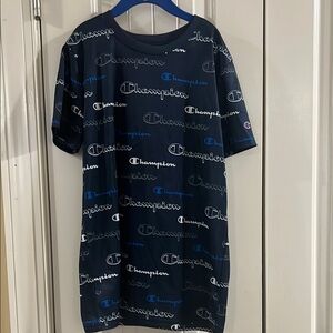 Champion Blue Short Sleeve Tee with Iconic Logo